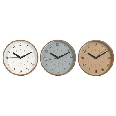 Muurklok Home ESPRIT Wit Beige Grijs PVC 30 x 4 x 30 cm (3 Stuks)