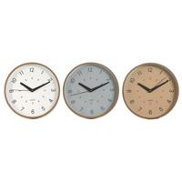 Muurklok Home ESPRIT Wit Beige Grijs PVC 30 x 4 x 30 cm (3 Stuks)