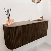 Toiletmeubel Mondiaz Joya Dlux | 101.6 cm | Meubelkleur Walnut | Faye wastafel Arena Wasbak Rechts | 1 kraangat