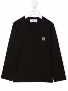 Stone Island Junior t-shirt à manches longues - Noir