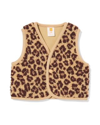 HEMA Babygilet teddy luipaard bruin (bruin)