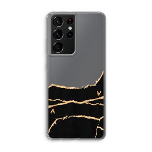 Gouden marmer: Samsung Galaxy S21 Ultra Transparant Hoesje