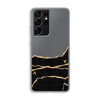 Gouden marmer: Samsung Galaxy S21 Ultra Transparant Hoesje