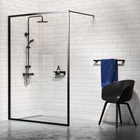 Sealskin Contour inloop douche type A3 118 cm breed, 200 cm hoog, zwart, 6 mm helder veiligheidsglas CCDA31186195100