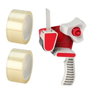 Benson Tape dispenser/tape afroller/taperoller met 2x stuks Verpakkingstape 50mm - Tape (klussen)