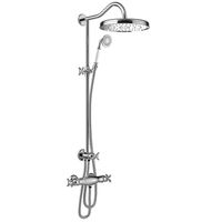 Regendoucheset Tres Clasic Thermostatische Opbouw Incl. Handdouche Doucheslang 170 cm Chroom - thumbnail