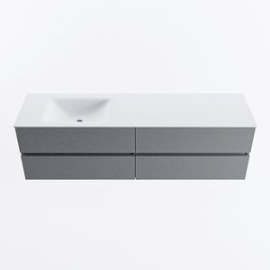 MONDIAZ VICA 170cm badmeubel onderkast Plata 4 lades. Wastafel CLOUD links 1 kraangat, kleur Talc.