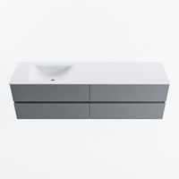 MONDIAZ VICA 170cm badmeubel onderkast Plata 4 lades. Wastafel CLOUD links 1 kraangat, kleur Talc.