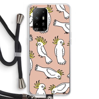Papegaai: Oppo A95 5G Transparant Hoesje met koord