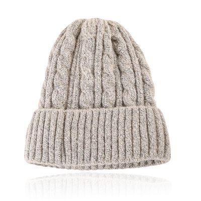 LGT JWLS Dames Beanie in Zandkleur met Kabelmotief