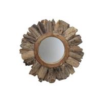 HSM Collection-Ronde Spiegel Sun-80x5x80-Naturel-Teak - thumbnail