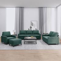 4-delige Loungeset met kussens fluweel donkergroen