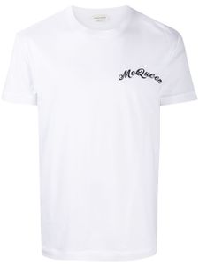 Alexander McQueen t-shirt à logo brodé - Blanc