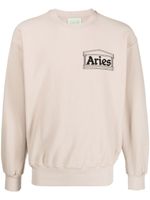 Aries sweat nervuré à logo imprimé - Tons neutres