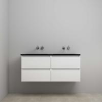 On-Line Onderkast - 120 cm - Voorgemonteerd - Ladestructuur - Acryl Wastafel - zonder Kraangat - Hoogglans Wit