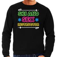 Apres ski sweater voor heren - ski and sex instructor - zwart - wintersport - winter trui - thumbnail