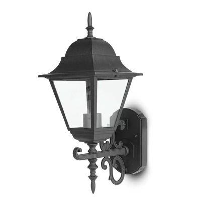 Klassieke LED Wandlamp XL - E27 Fitting - IP44 Waterdicht - Uplight - Traditionele Wandlamp - Zwart