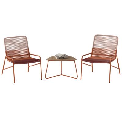 3-delig Tuinmeubelset Rattan Balkonmeubels met 2 Stoelen en Tafel tuin Zitgroep Tuingarnituur