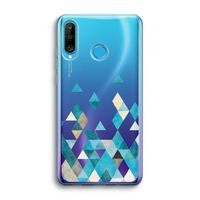 Gekleurde driehoekjes blauw: Huawei P30 Lite Transparant Hoesje