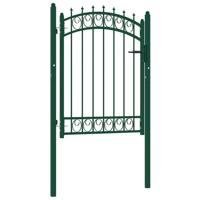 Poort met speerpunten 103x109,5 cm staal groen
