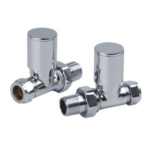Radiatorkraan Sanilux Aansluitset Recht Chroom (Voor zij aansluiting)