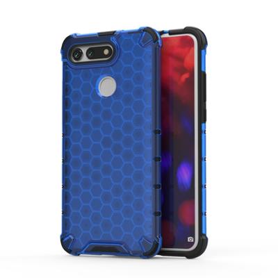 Schokbestendige honingraat PC + TPU Case voor Huawei Honor V20 (blauw)