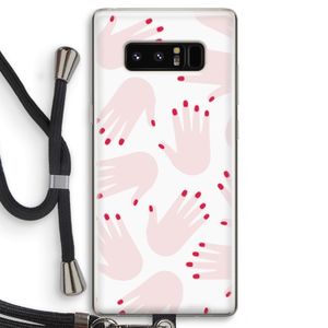 Hands pink: Samsung Galaxy Note 8 Transparant Hoesje met koord