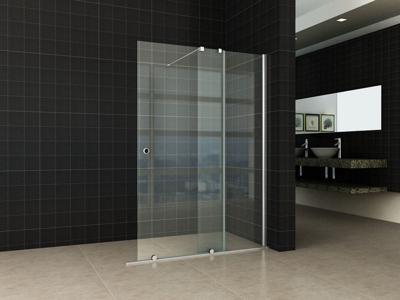 Wiesbaden verleng-inloopdouche 100x200 cm op rail - 10mm NANO glas