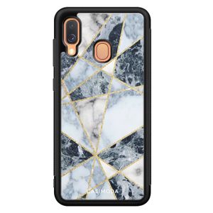 Samsung Galaxy A40 hoesje - Abstract marmer blauw