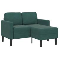 2-zitsbank met chaise L-vorm donkergroen 125 cm fluweel