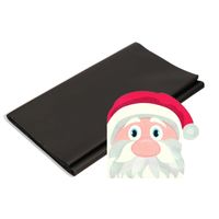 Papieren tafelkleed/tafellaken zwart inclusief kerst servetten - thumbnail