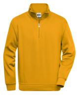 James & Nicholson JN831 Workwear Half Zip Sweat - Gold-Yellow - M