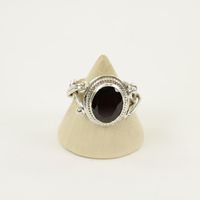 Zilveren Ring met Granaat Maat 18 (Sterling Zilver 925) - thumbnail