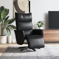 Fauteuil verstelbaar met voetensteun kunstleer zwart
