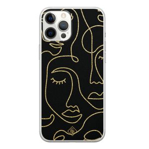 iPhone 12 Pro Max siliconen hoesje - Abstract faces