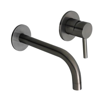 Ben Lavion 2-gats inbouw wastafelkraan afdekset gunmetal pvd