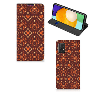 Samsung Galaxy A03s Hoesje met Magneet Batik Brown