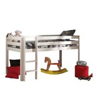 Leen Bakker - Vipack Halfhoogslaper Pino - 114x105,3x209,3 Cm - Grenenhout - Wit - 105.3x114x209.3 Cm