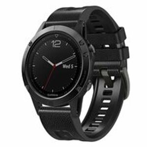 leer + siliconen bandje - Zwart - Garmin Fenix 7 / 6 / 5