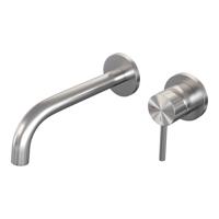 BRAUER Stripe Inbouw Wastafelmengkraan - gebogen uitloop en rozetten - model A1 - RVS-kleurig geborsteld PVD 5-NG-328