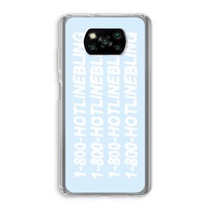 Hotline bling blue: Xiaomi Poco X3 NFC Transparant Hoesje