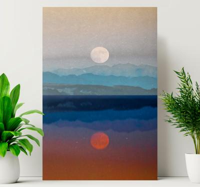 Canvas natuur landschap Ruimte mooi maanontwerp