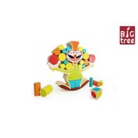 Balansspel clown hout 15-delig 18cm