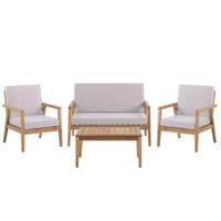 Beliani PALLANO - Loungeset-Lichte houtkleur-Acaciahout