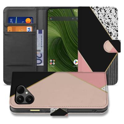 Abstracte Zwart Roze Met Pasjes Fairphone 6 | Bookcase Hoesje