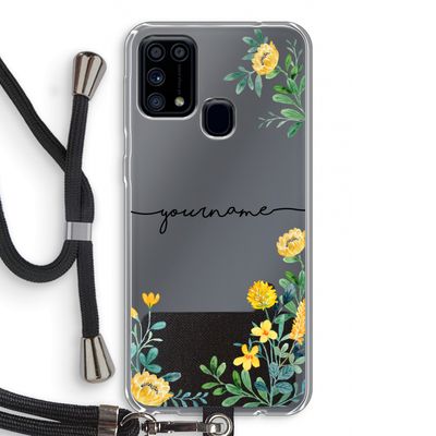 Gele bloemen: Samsung Galaxy M31 Transparant Hoesje met koord