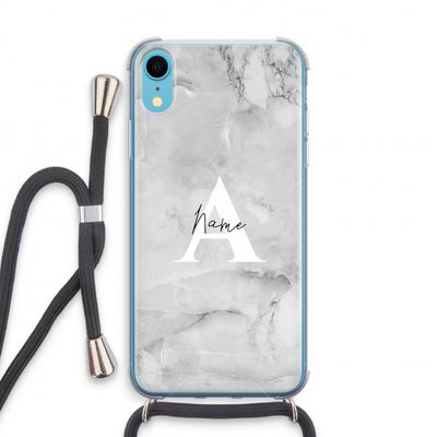 Ivory Marble: iPhone XR Transparant Hoesje met koord