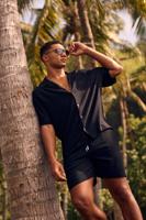 Malelions Seersucker Shirt Mm3-ss25-19 Overhemd 900 Black Malelions Seersucker Shirt Mm3-ss25-19 Overhemd 900 Black