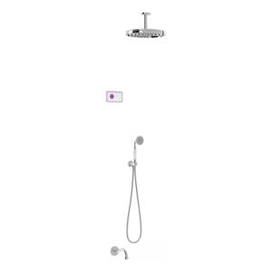 Regendouche set electronisch Tres Shower Technology Classic | Inbouw | Thermostaatkraan | 3-weg | Vintage | Chroom