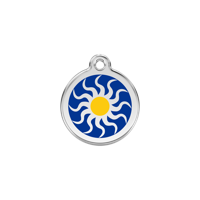 Tribal Sun Navy roestvrijstalen hondenpenning small/klein dia. 2 cm - Reddingo